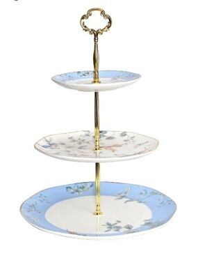 3-Tier Afternoon Tea Stand, Porcelain Cupcake Stand Serving Tray